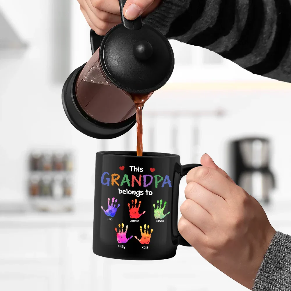 This Grandpa Belongs To - Personalized Custom Mug