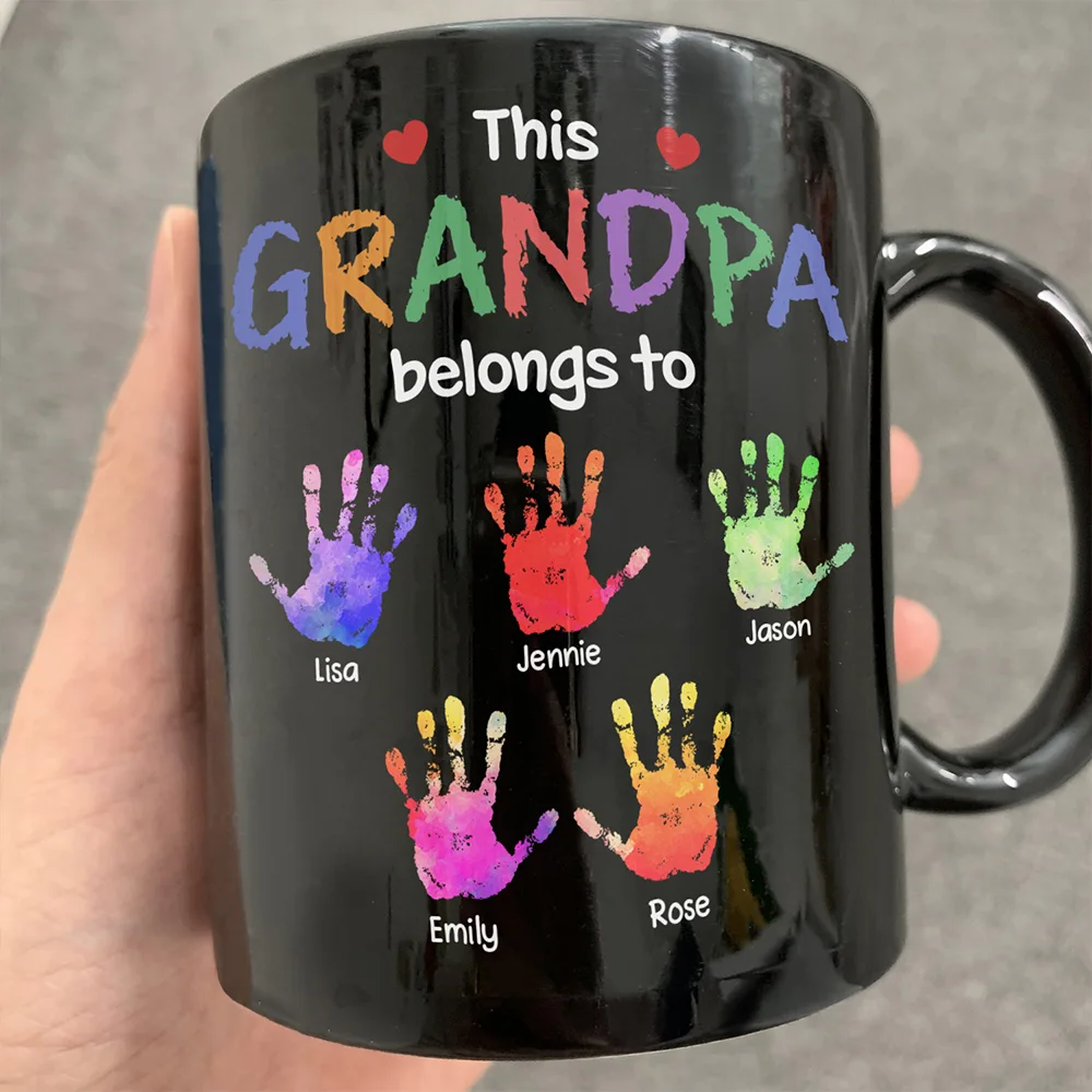 This Grandpa Belongs To - Personalized Custom Mug