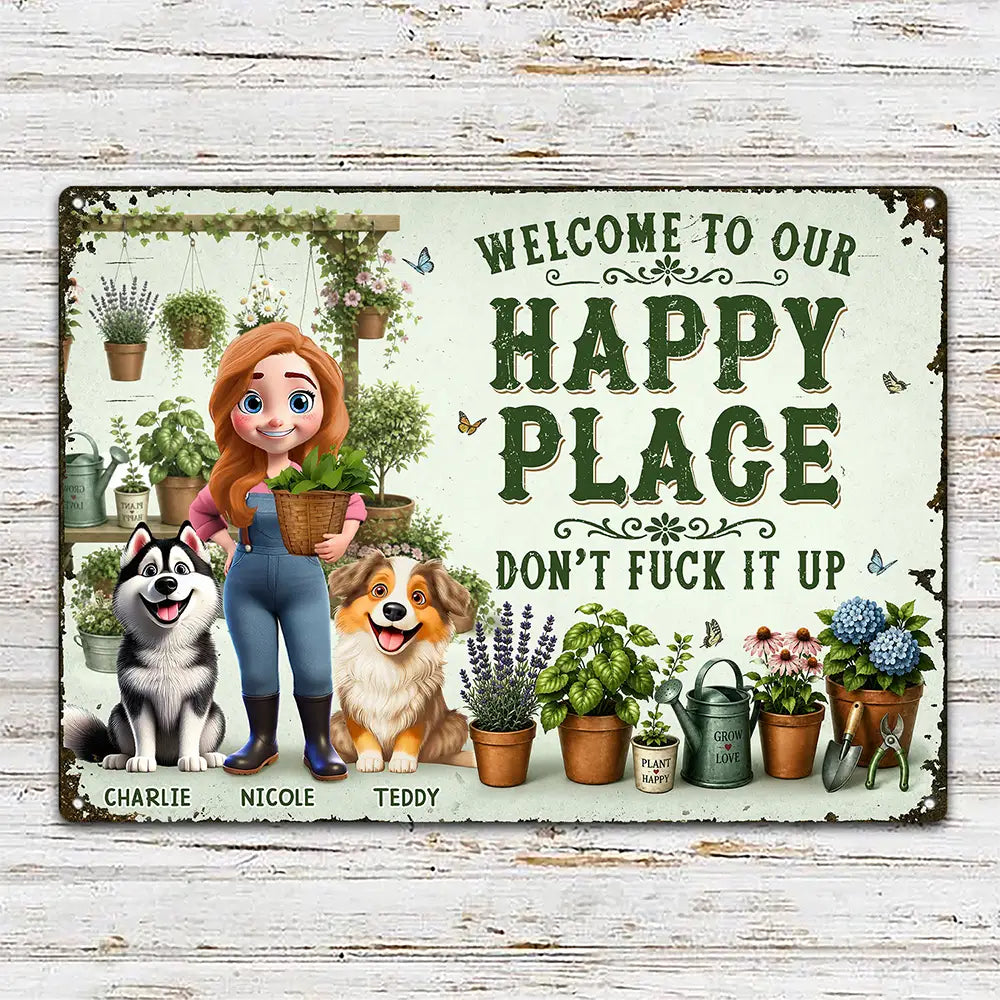Personalized Garden Metal Sign personalization view for Mom