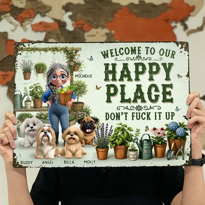 Metal Sign material and size view - Personalized Garden Metal Sign