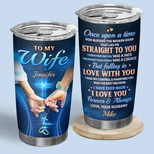 Once Upon A Time - Couple Personalized Custom Tumbler - Gift For Husband Wife, Anniversary