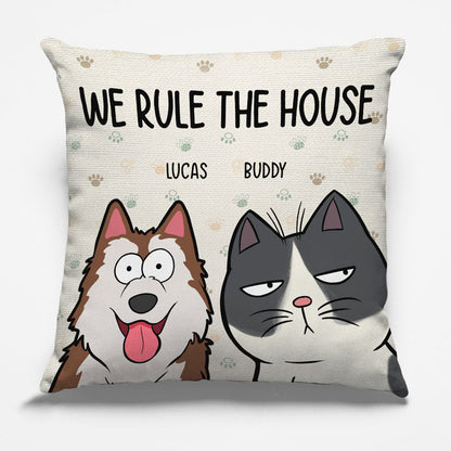 “Double Trouble” Custom Pet Pillow - Personalized Cat & Dog Gift