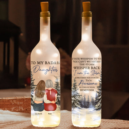 Personalized Badass Daughter Bottle Light - 'I Am The Storm' Gift