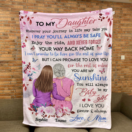 To My Daughter “Love You Forever And Always” - Personalized Custom Blanket