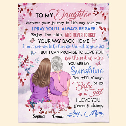 To My Daughter “Love You Forever And Always” - Personalized Custom Blanket