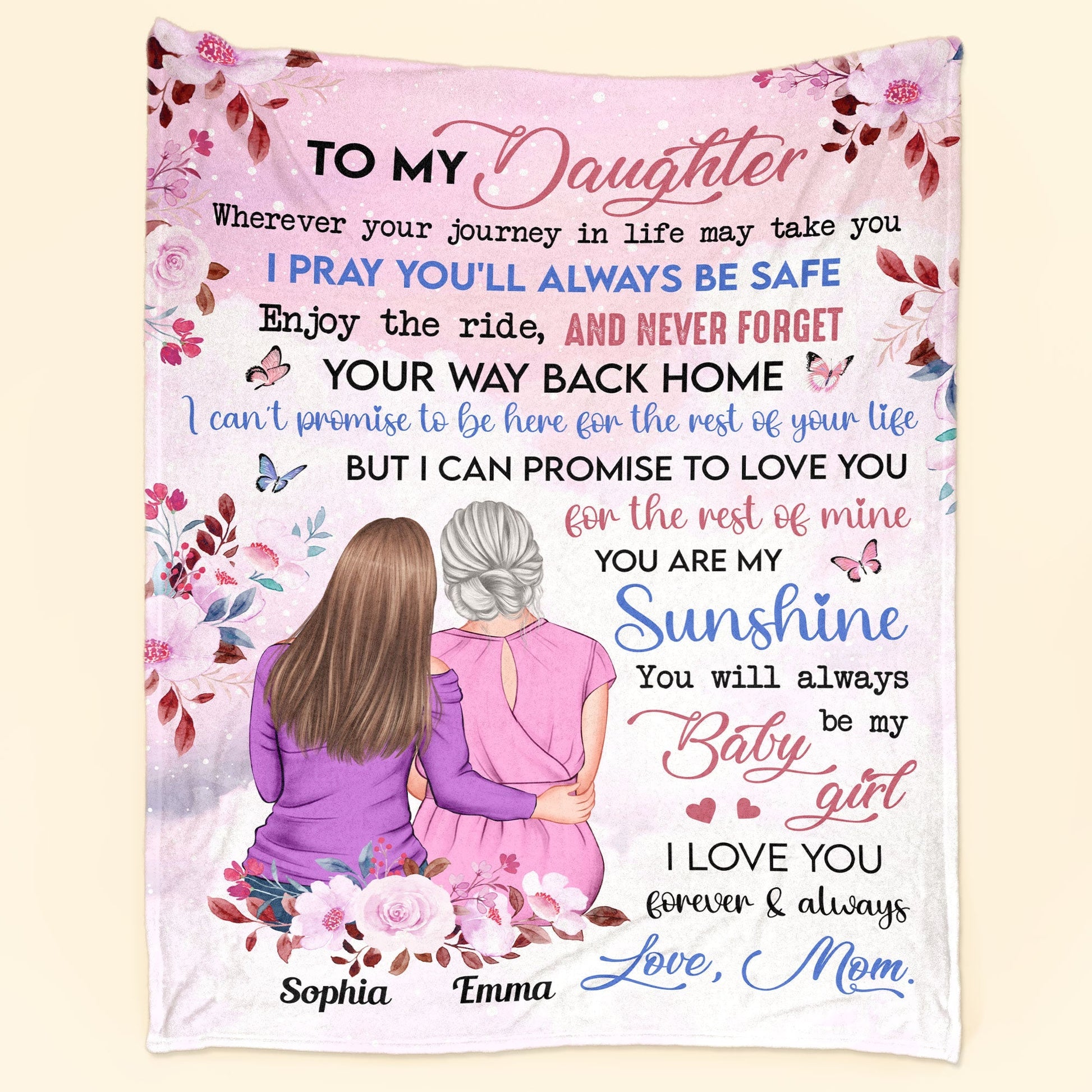 To My Daughter “Love You Forever And Always” - Personalized Custom Blanket