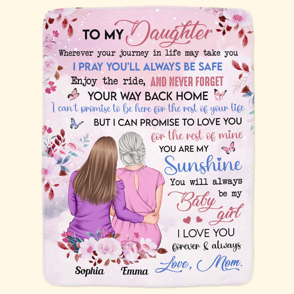 To My Daughter “Love You Forever And Always” - Personalized Custom Blanket