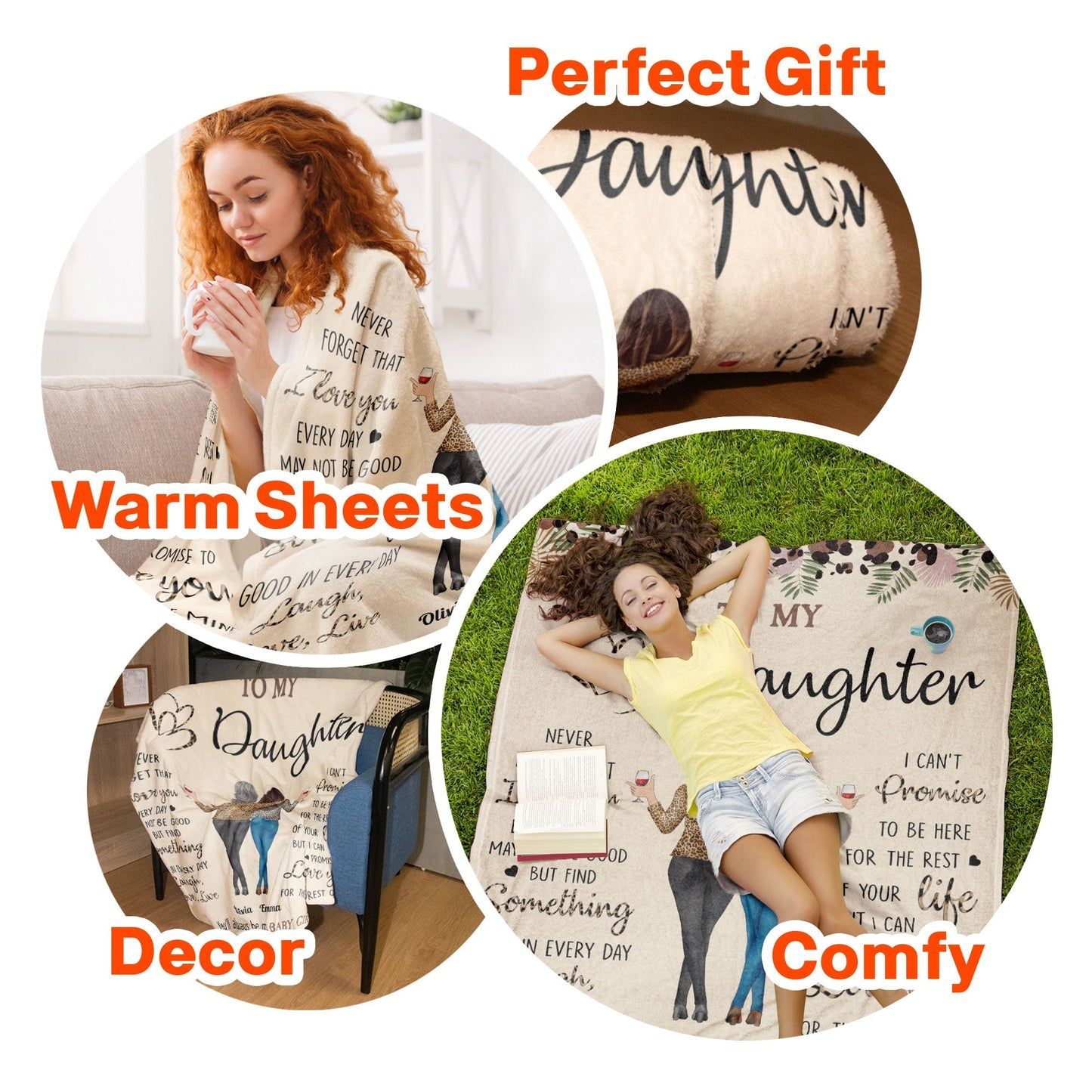 To My Daughter: Personalized Blanket Full of Love, Laughter, and Unbreakable Bonds