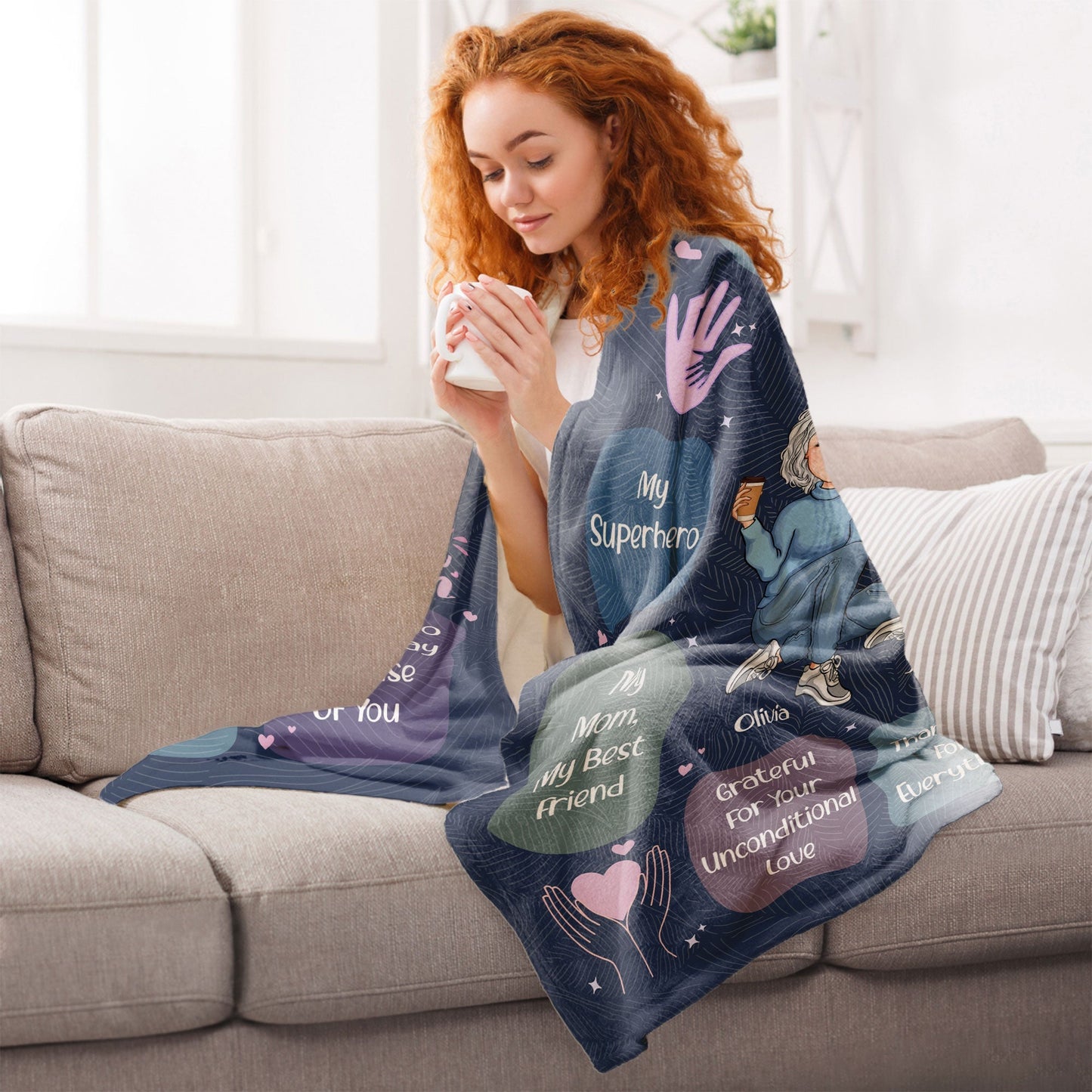 Personalized Mother-Daughter Blanket: 'I Am Who I Am Today Because Of You'