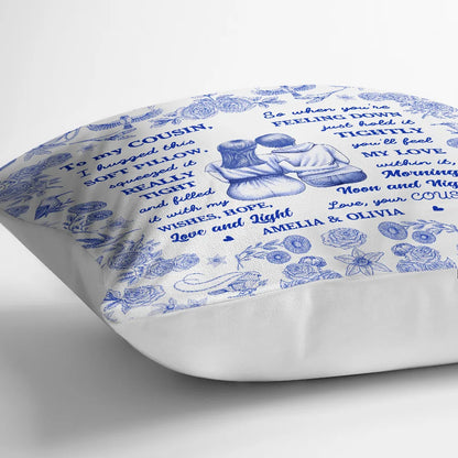 Gift For Women,Gift For Aunt,Gift For Mother,Gift For Daughter,Gift For Sisters,Gift For Sibling,Gift For Bestie,Love - Toile De Jouy Wishes Hope Love And Light - Personalized Pillow