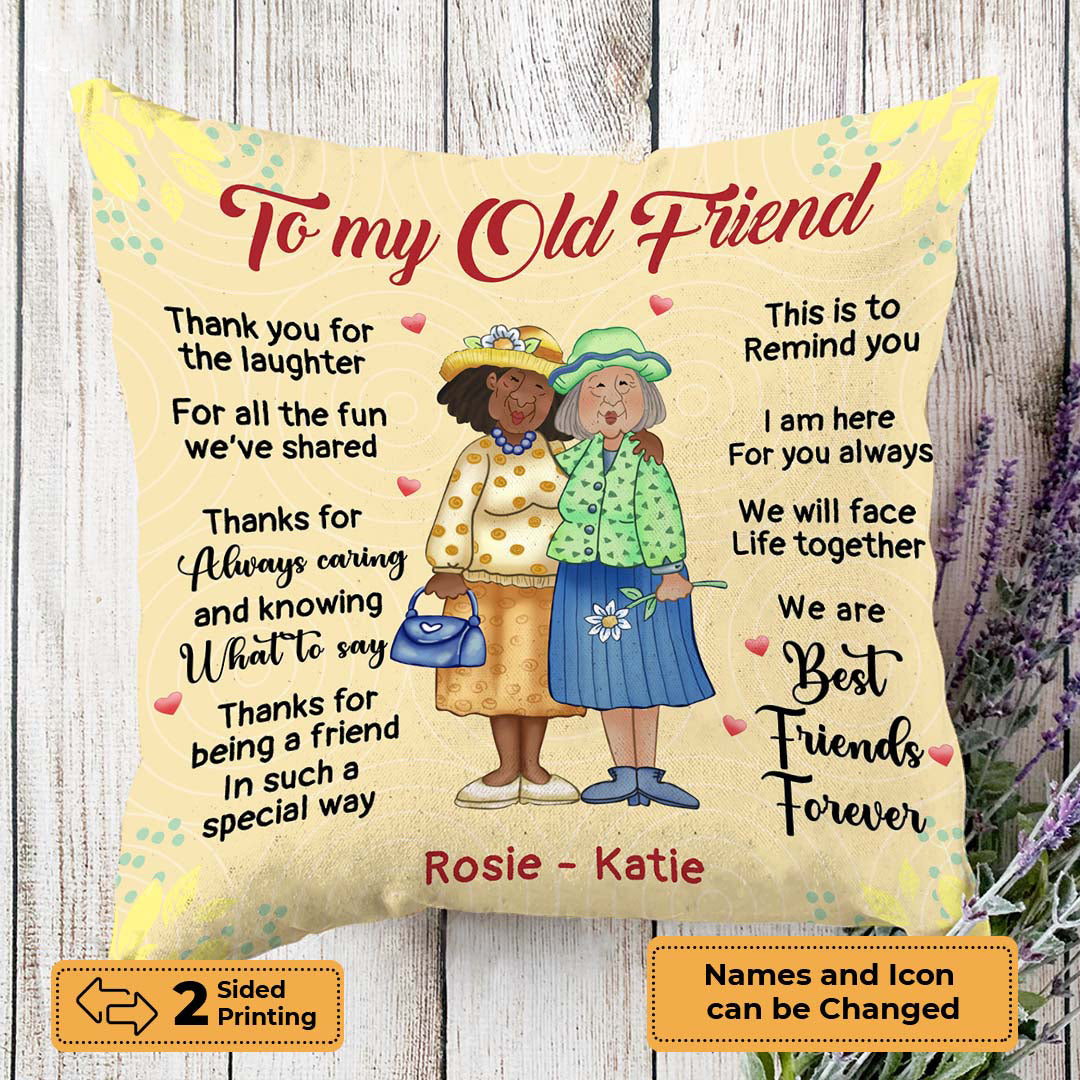 Personalized 'To My Old Friend' Bestie Pillow - Custom Gift for Best Friends