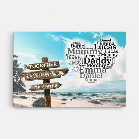 Custom Family Name Wall Art personalization view for Mom