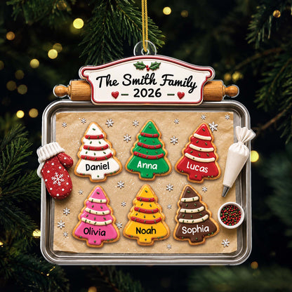 Christmas Tree Cookies Personalized Acrylic Ornament - Holiday Keepsake Gift for Familes