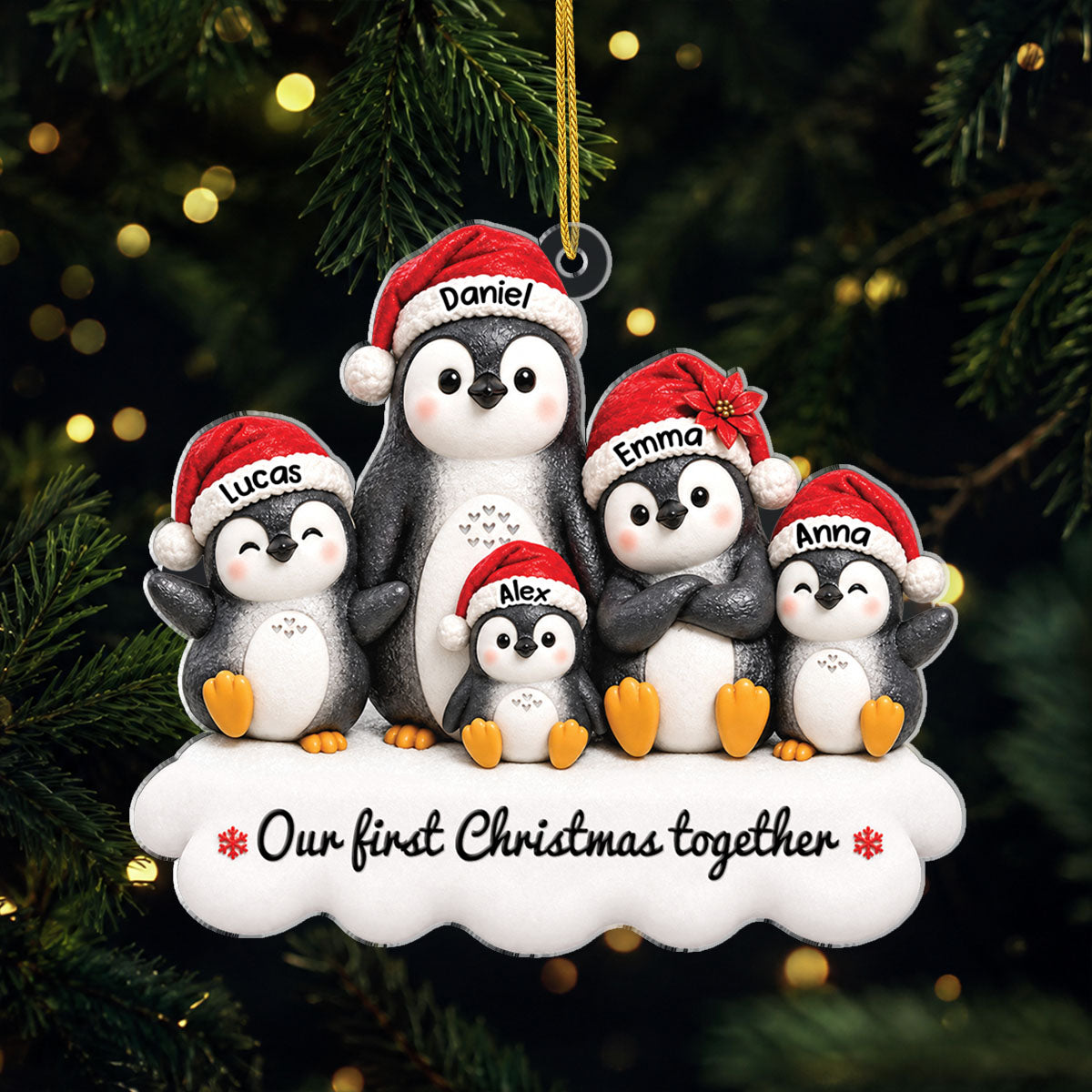 Our First Christmas Together Personalized Acrylic Ornament - Holiday Keepsake Gift for Family