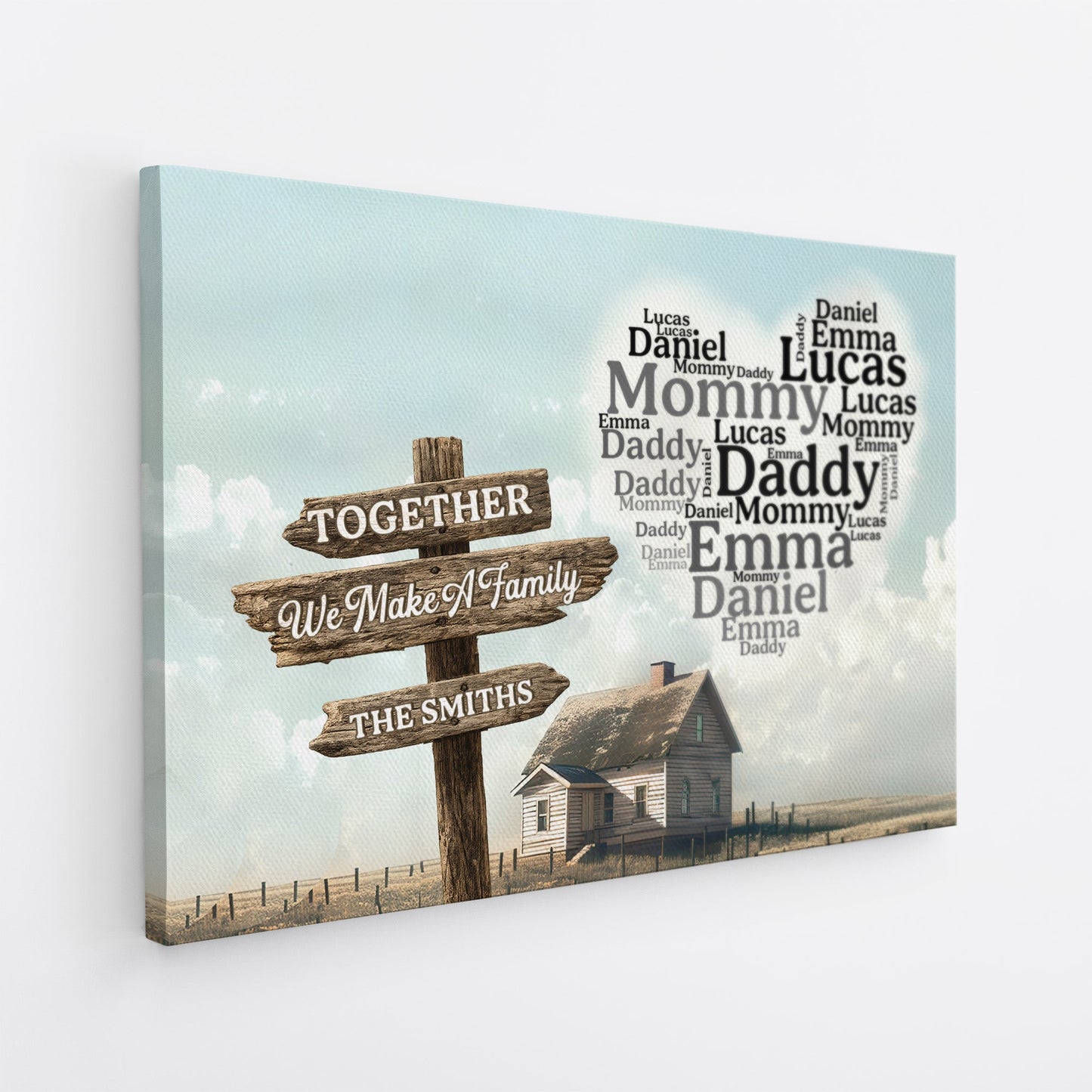 Custom Family Name Wall Art for Mom with personalized design details for meaningful gifting