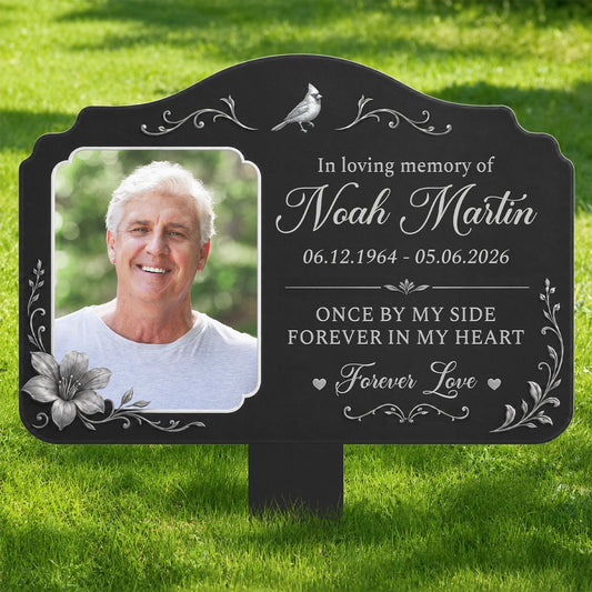 "In Loving Memory" Personalized Metal Garden Stake - Custom Photo Memorial Gift