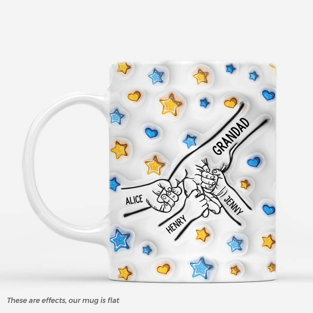 Grandad/Daddy Holding Hands - Personalised Mug