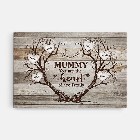 Mummy: You Are the Heart of the Family - Personalized Canvas / Poster