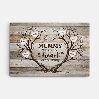 Mummy: You Are the Heart of the Family - Personalized Canvas / Poster