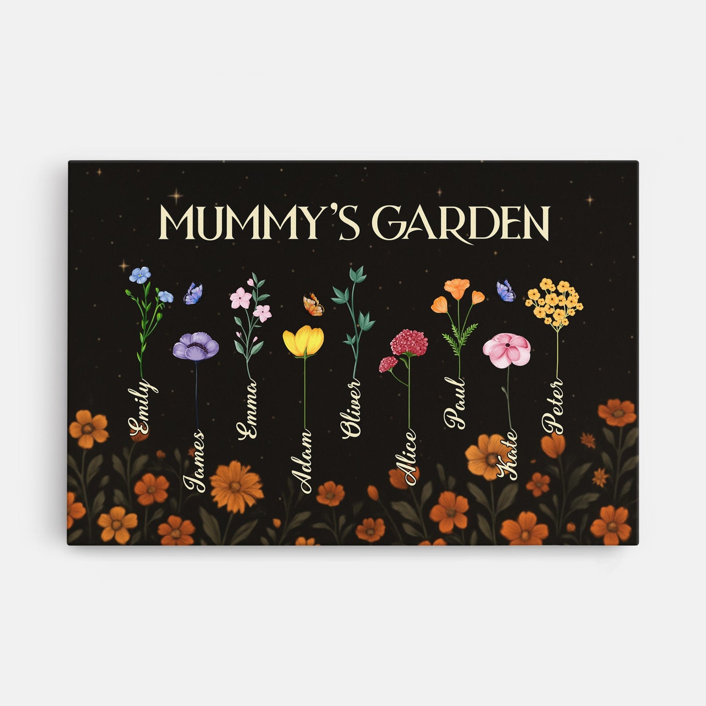 Personalised Mummy’s Garden Canvas / Poster - Gift For Mum