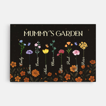 Personalised Mummy’s Garden Canvas / Poster - Gift For Mum