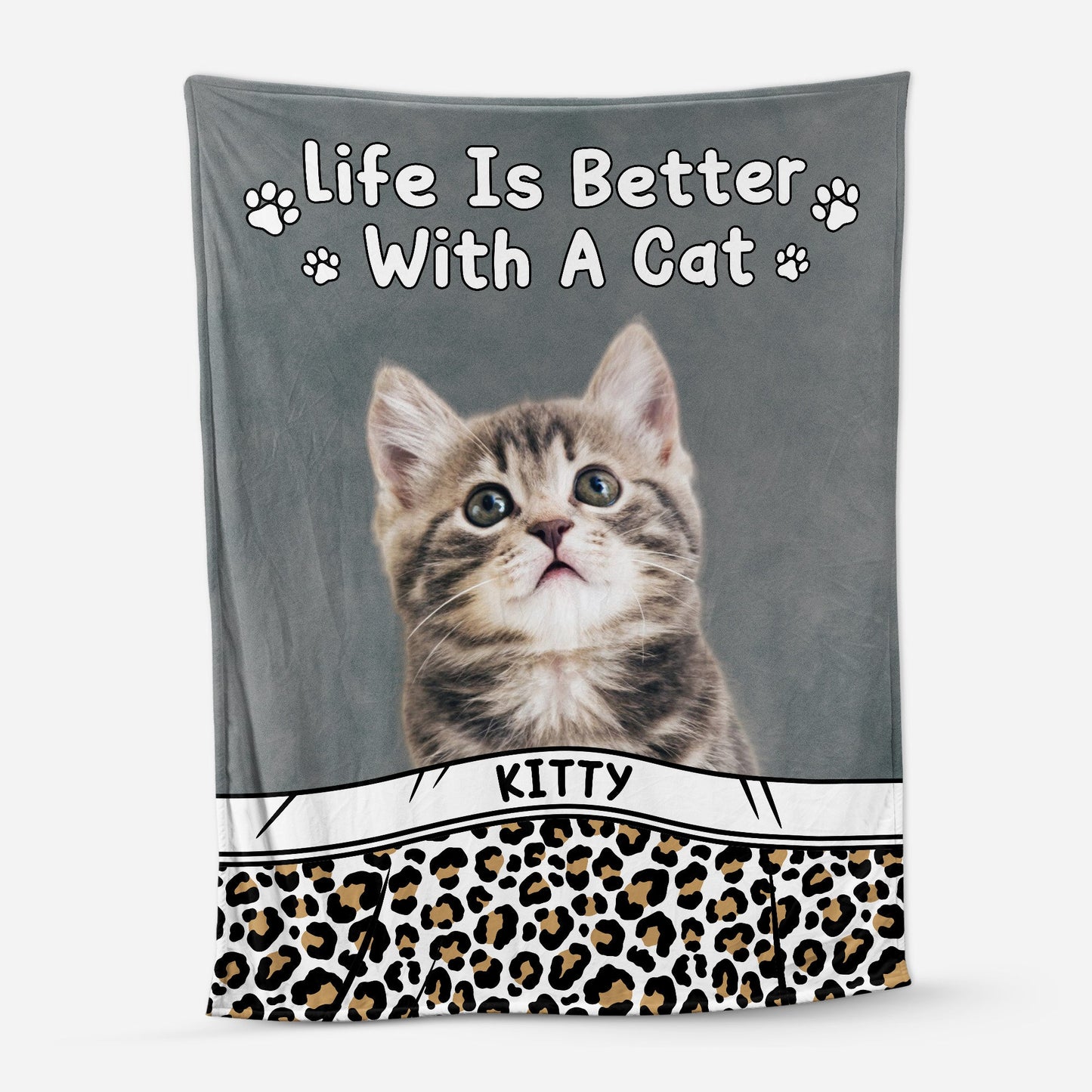 Life Is Better With A Cat - Personalized Blanket