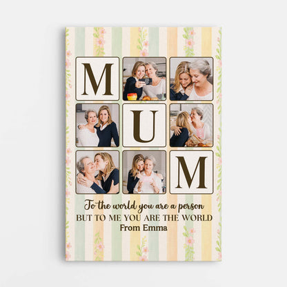 Personalised Custom Photo Canvas / Poster - Gift for Mom, Dad & Grandparents