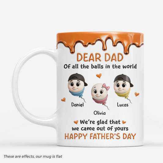 Personalized Dad Balls Mug for Dad with personalized design details for meaningful gifting