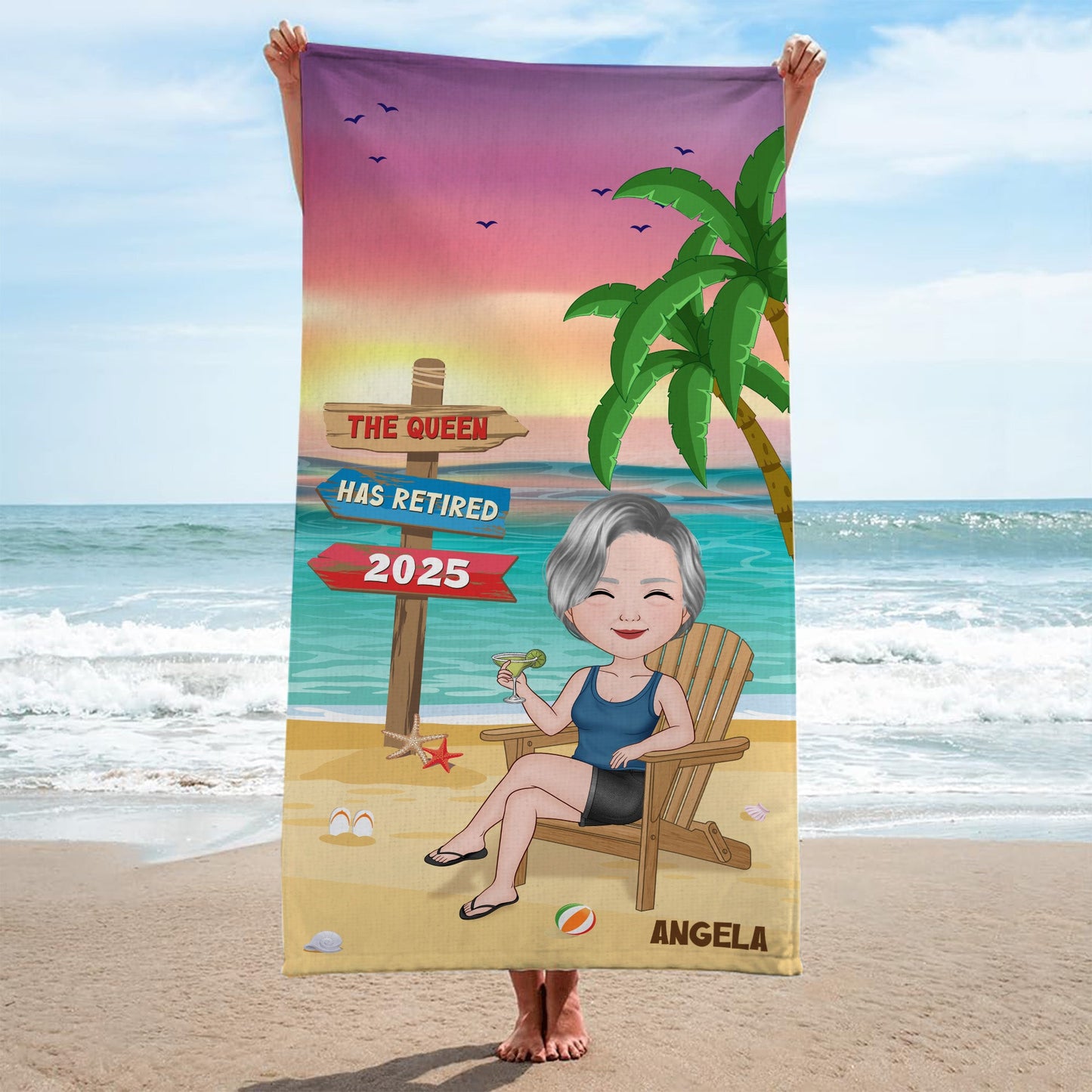 The Legend Has Retired - Personalised Beach Towel