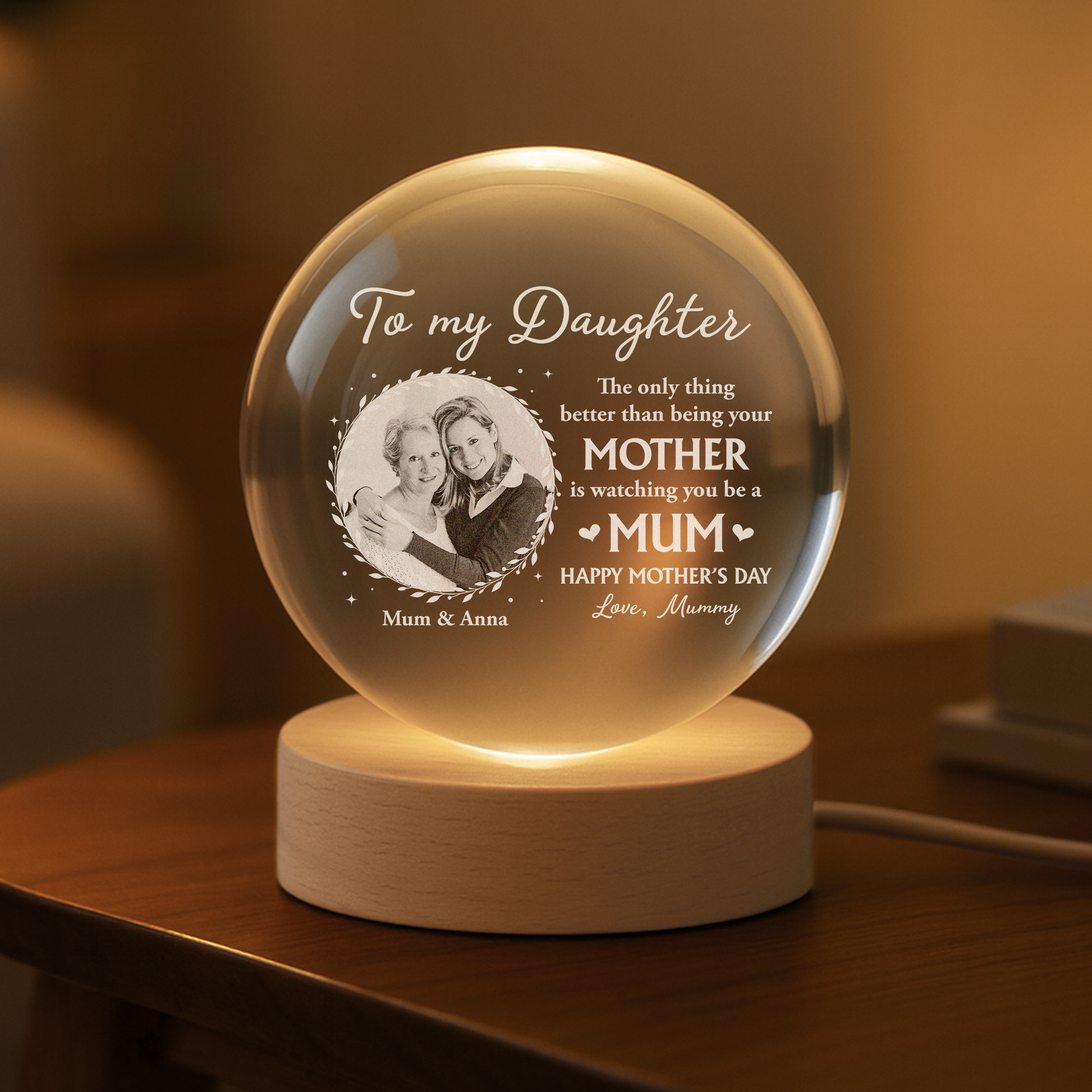 Happy Mother's Day to My Daughter - Personalized Night Light