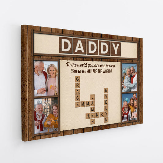 To the World You Are a Mother - Personalised Crossword Photo Canvas / Poster