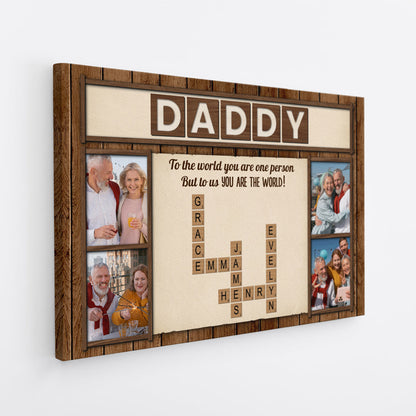 To the World You Are a Mother - Personalised Crossword Photo Canvas / Poster