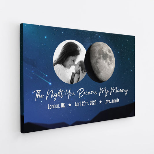 The Night You Became My Daddy - Personalised Moon Phase Canvas / Poster