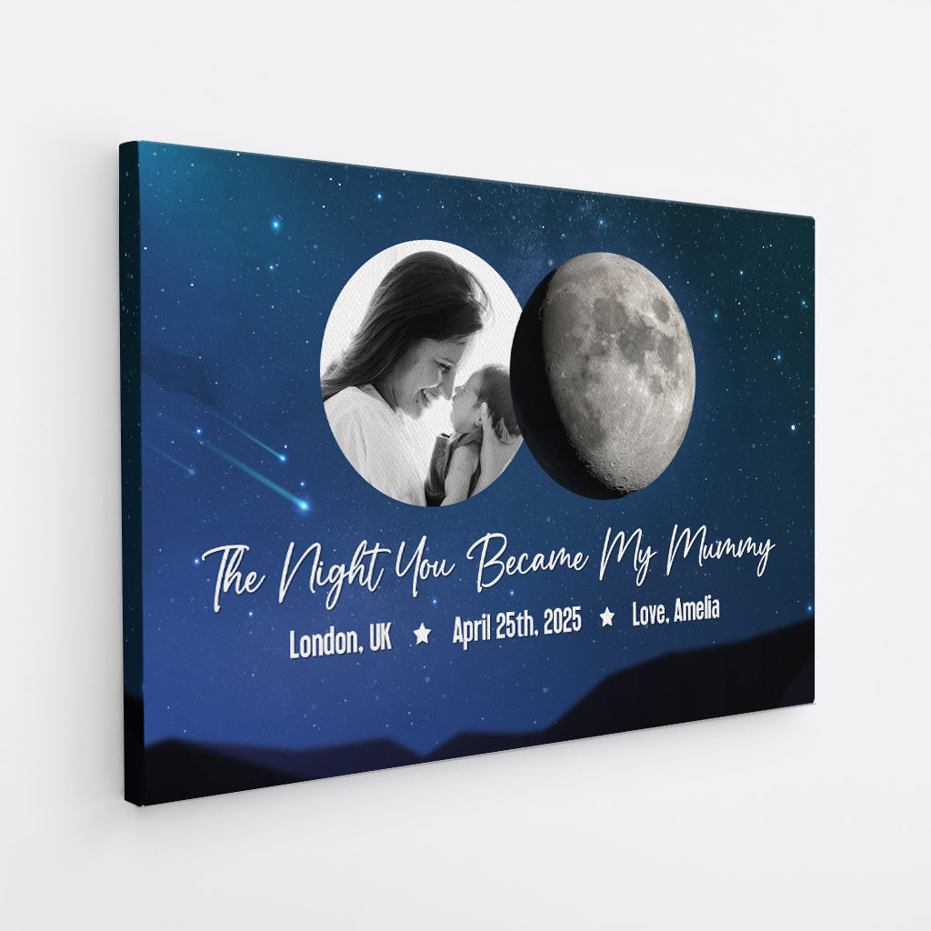 The Night You Became My Daddy - Personalised Moon Phase Canvas / Poster