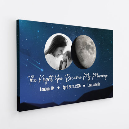 The Night You Became My Daddy - Personalised Moon Phase Canvas / Poster
