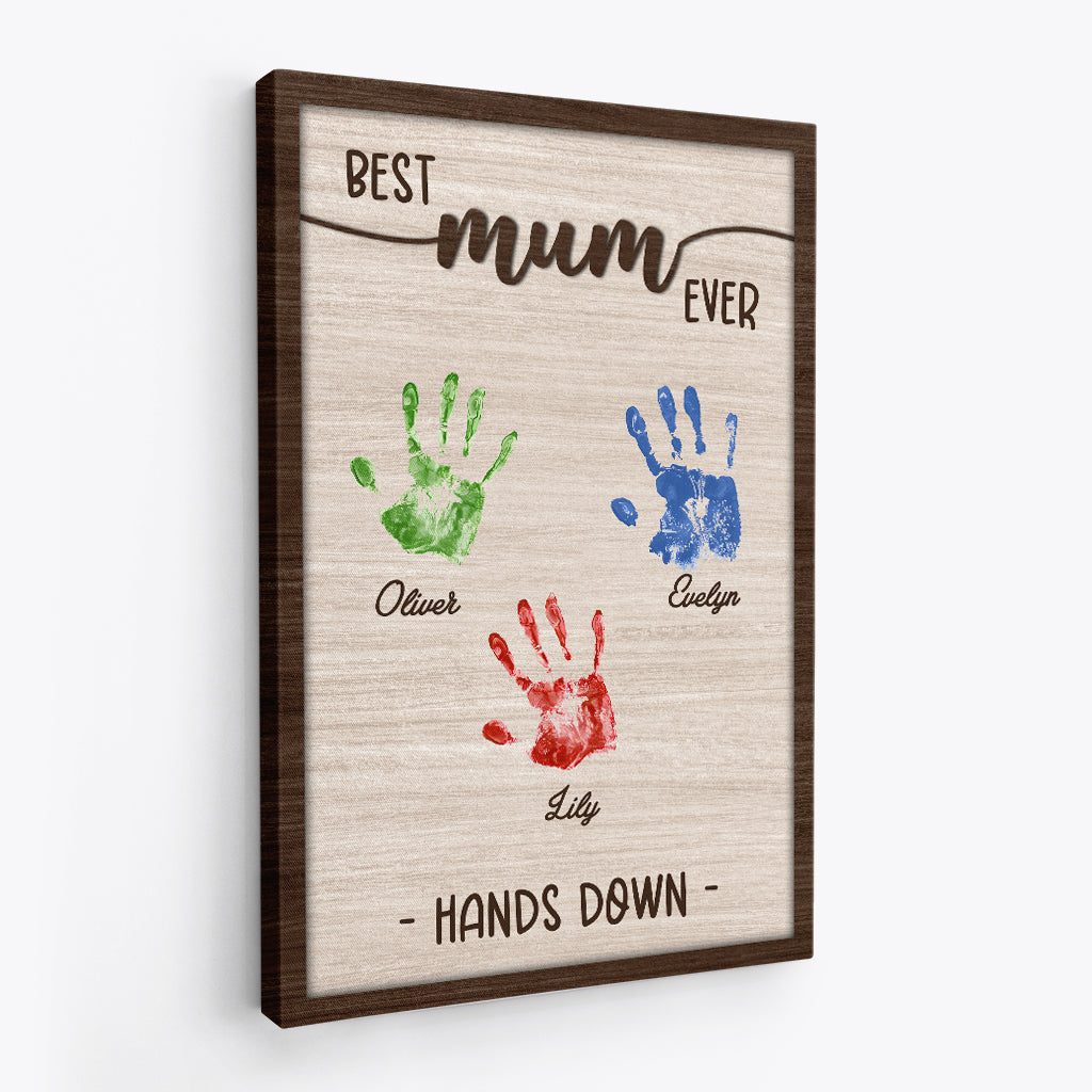 Personalised “Best Mum / Dad Ever” Hand Down Canvas / Poster - Custom Mother’s Day / Father’s Day Gift