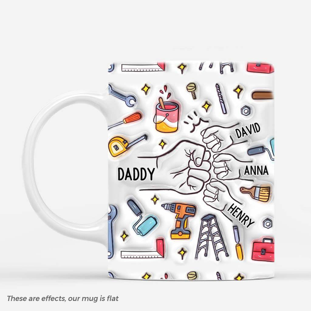 Daddy Fist Bump - Personalised Tools Theme Mug