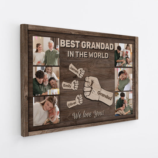 Best Dad In The World - Personalised Custom Photo Canvas / Poster