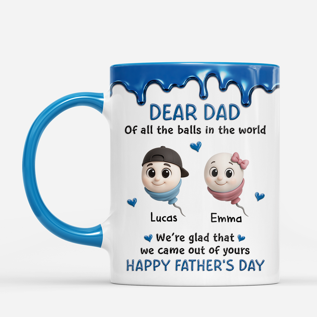 Personalized Dad Balls Mug personalization view for Dad