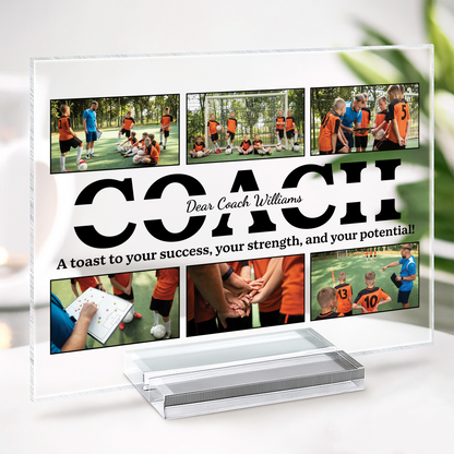 Personalized Soccer Coach Plaque personalization view for Teacher
