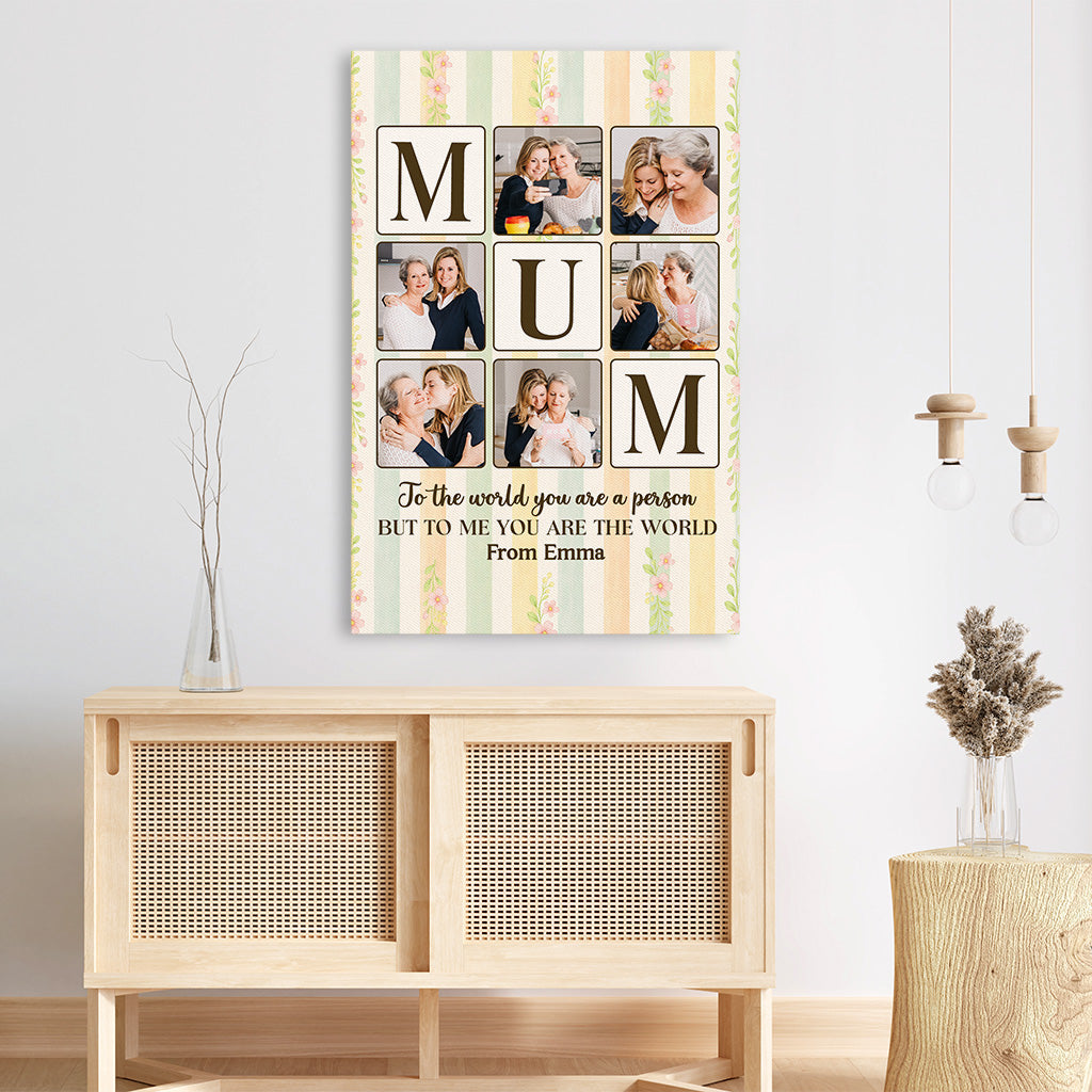 Personalised Custom Photo Canvas / Poster - Gift for Mom, Dad & Grandparents