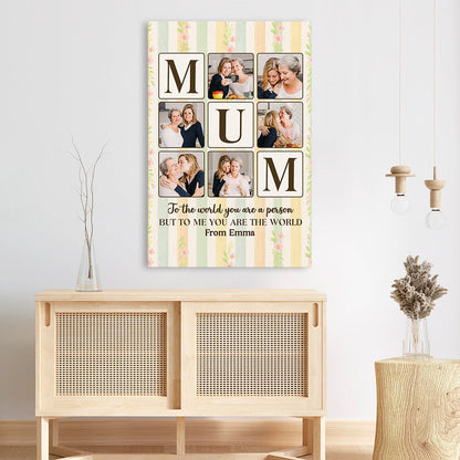 Personalised Custom Photo Canvas / Poster - Gift for Mom, Dad & Grandparents