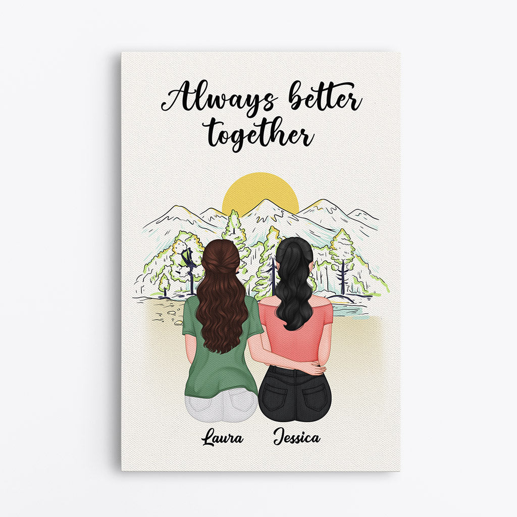 Heartfelt Personalized "Always Better Together" Canvas for Best Friends