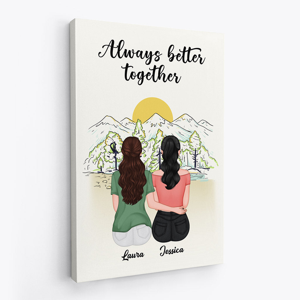 Heartfelt Personalized "Always Better Together" Canvas for Best Friends