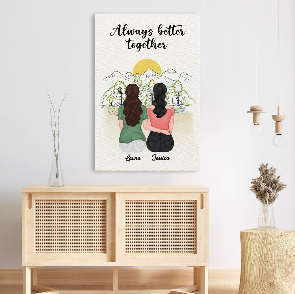 Heartfelt Personalized "Always Better Together" Canvas for Best Friends