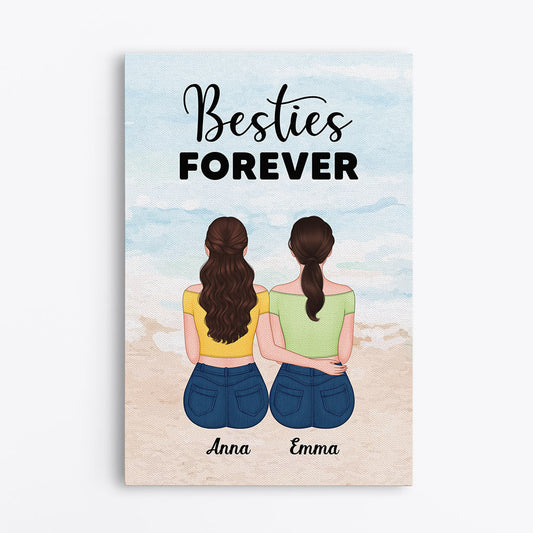 Besties Forever - Personalised Gifts Canvas for Besties  - Home Decor, Wall Art