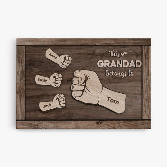 This Grandad Belongs To - Personalized Canvas / Poster