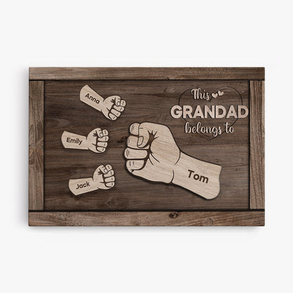 This Grandad Belongs To - Personalized Canvas / Poster