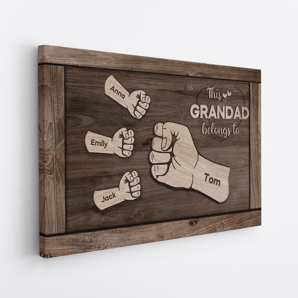 This Grandad Belongs To - Personalized Canvas / Poster