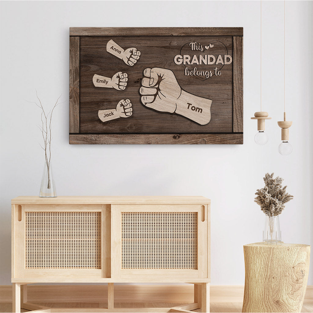 This Grandad Belongs To - Personalized Canvas / Poster